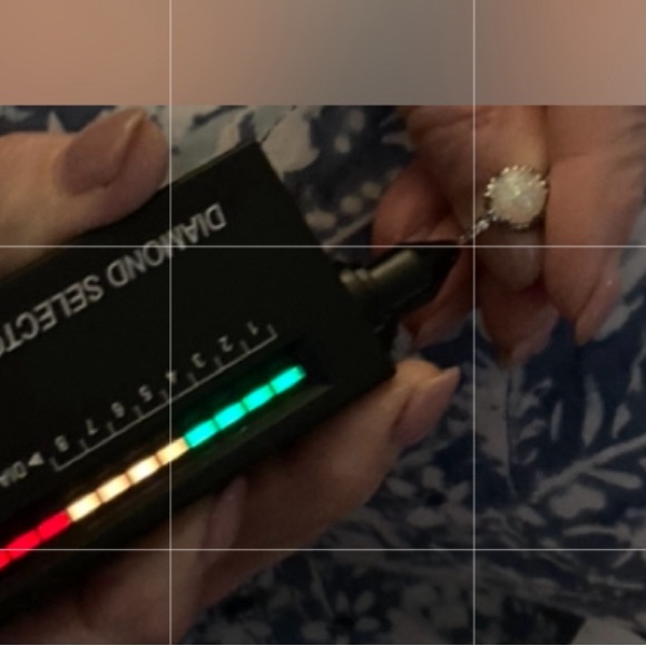 Fire White Opal ring with diamonds set in Sterling  size 5 3/4 - Picture 5 of 5